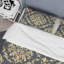 Gris et jaune damassé - ensemble de housse de couette abstrait - microfibre de polyester-405444265
