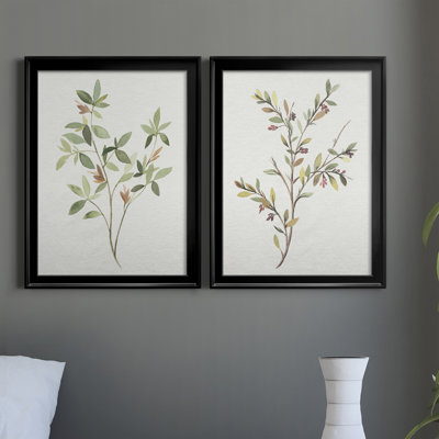 "Single Sprig I", ensemble de 2 impressions sur toile encadrées