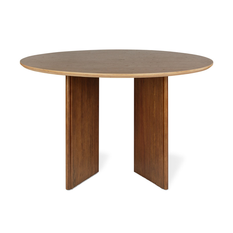 Atwell Round Walnut Wood Dining Table