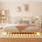 Floating Bed Frame With LED Light And Charging Station Upholstered Platform Bed Frame With Headboard And Hidden Storage Space, No Box Spring Needed-186944389