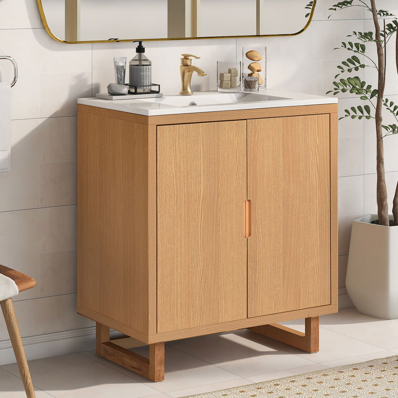 Carie 30.10'' Single Bathroom Vanity with Resin Top