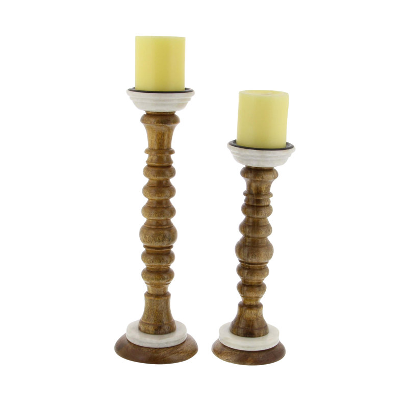 15'' H Stone Tabletop Candlestick