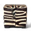 Zebra Hide Cube Ottoman