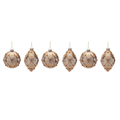 Ensemble d'ornements en verre de 6 - P 4 po x H 5 po