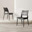 Ensemble de 2 chaises de salle à manger modernes et minimalistes en similicuir, dossier confortable, pieds en métal-121979578