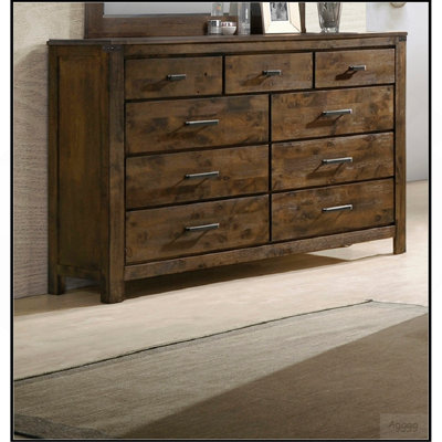 Meuble de rangement en bois massif de 1 chambre à coucher à 1 tiroir brun rustique de style industriel 1pc