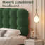 Tête de lit tapissier Aadi, lit plateforme avec support en lattes de bois robuste, conception à deux formes de lit-803692894-803692893
