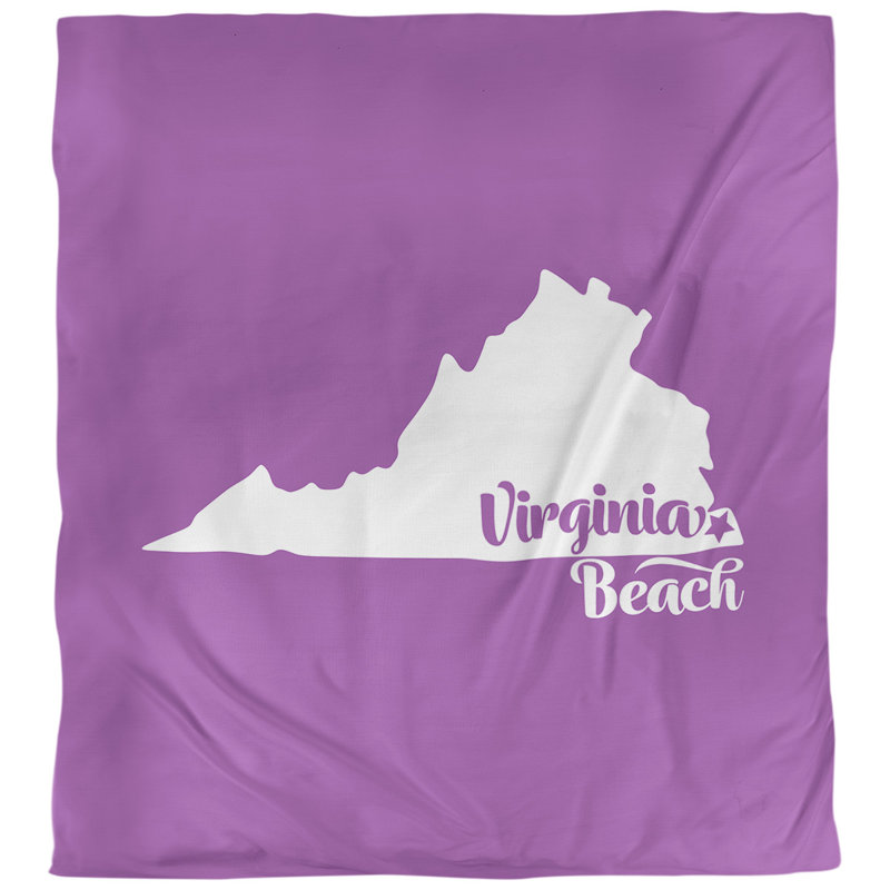 Housse de couette réversible à une virginie virginie beach, Polyester brossé, Housse de couette pour très grand lit, Violet