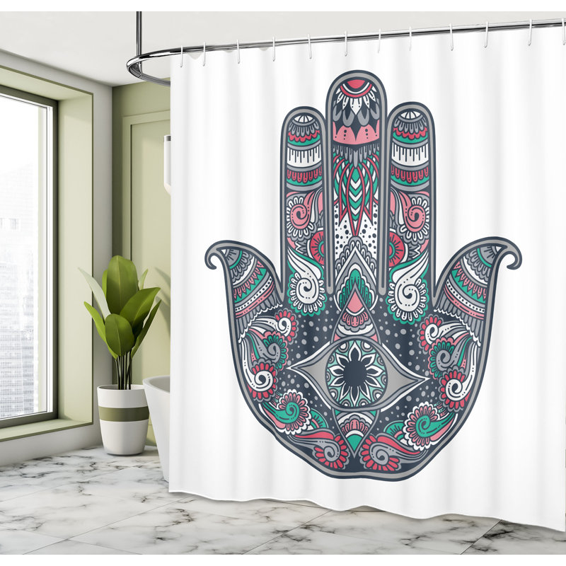  Rideau de douche avec crochets inclus, Écume de mer sombre, H 84 po x l 69 po