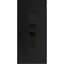 Porte avant en acier pré-suspendue à l'avant / émail noir 1477 Ronex / inserts en acier inoxydable avec entrée en métal peint moderne de l 36 po x H 80 po à gauche