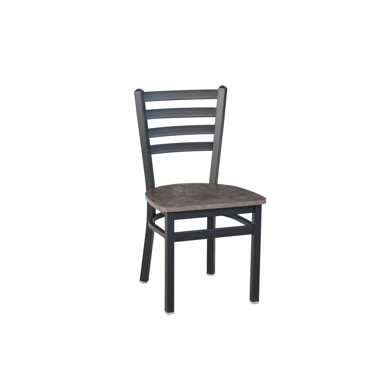 Lima 17.25'' H Metal Dining Chair, Sand Black, Rustic Copper/Black