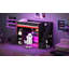Lit mezzanine de jeu avec bureau, rangement et lumières DEL-1258340455