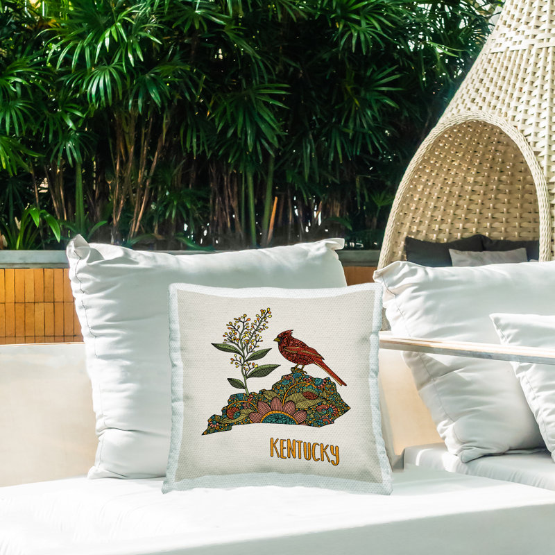 Coussin d'extérieur Kentucky Cardinal Bird par Valentina Harper
