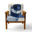 Chaise rembourrée Abstract Shapes - Fauteuil Blue Minimal Curves III-529115313