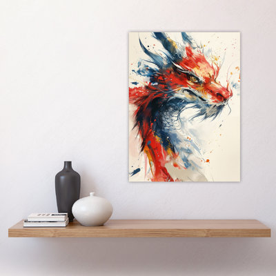Wall Art Print Chinese Dragon Red Fantasy Concept Art Poster,