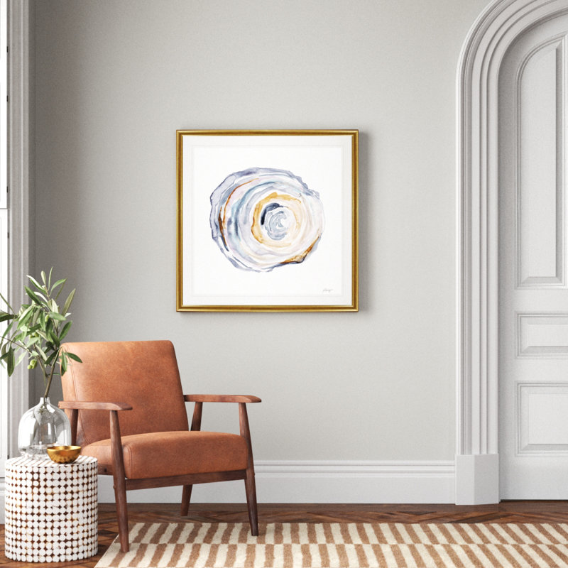 Watercolor Tree Ring IV - reproduction d'art sur toile, Cadre doré, H 34,5 po x l 34,5 po x P 1,5 po
