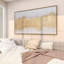Gold Canvas Abstract Long Horizontal Living Room Framed Wall Art with Glitter Flakes, 65" x 2" x 36"