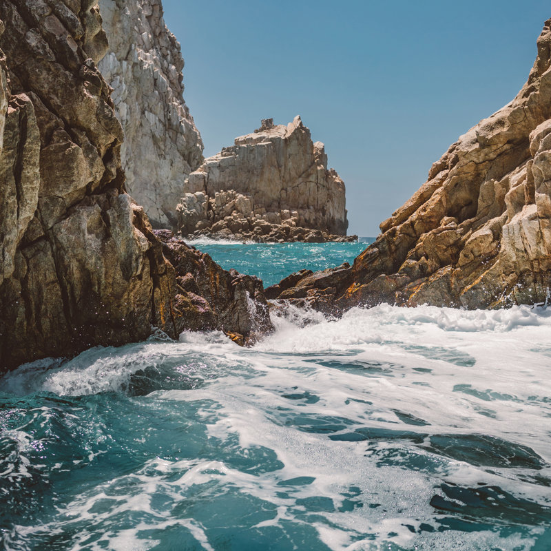 Cabo San Lucas - impression, H 36 po x l 36 po, Cadre simple blanc, Oui