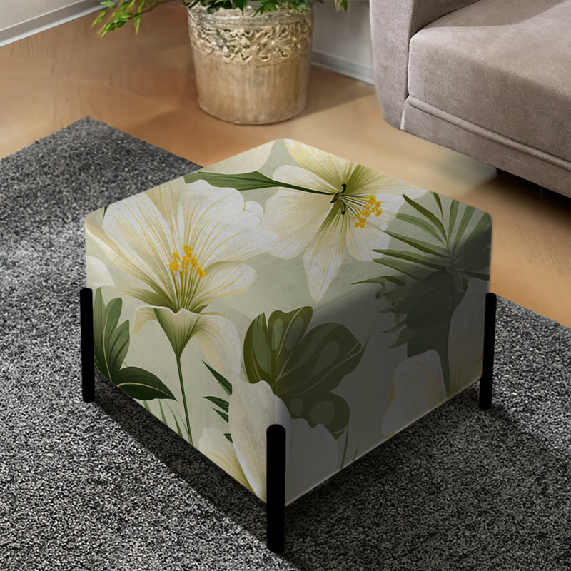 Tranquil Oasis Tropical Motif I - Repose-pieds carré tropical