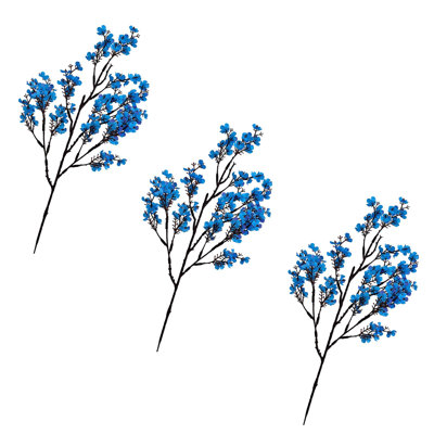 Faux fleurs artificielles kbndieu pour la décoration de la maison 3 pièces Décoration de fête en soie Arrangement de fleurs Arrangement de la fête des Indépendants Fleurs de prunes Bouquet de simulations de mariage