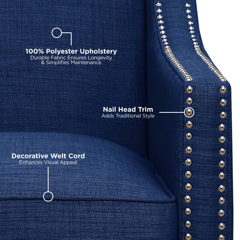 Damira Upholstered Armchair, Blue Chenille