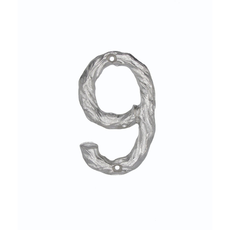 Numéro de maison à fixation en métal, 9