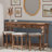 Clintwood French Country Style Storage Console Table and Stool Set