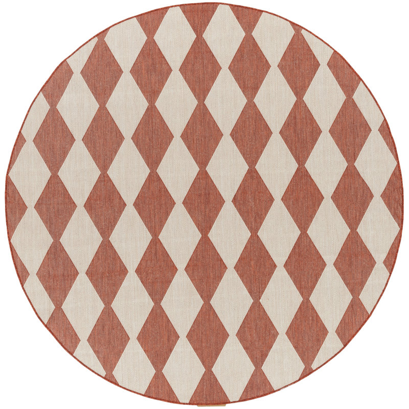 Rectangle Positano Indoor/Outdoor Area Rug, Round 6', Black