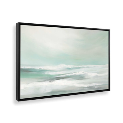 «Serene Swells I», reproduction sur toile dans un cadre noir, 12 po x 18 po