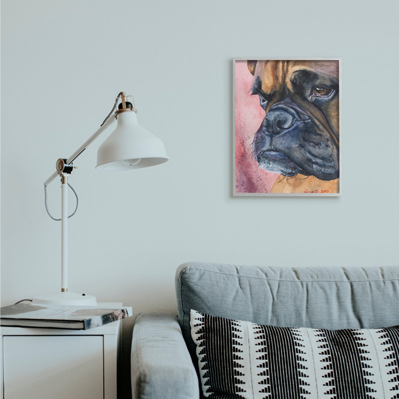 Chien pensif par George Dyachenko - peinture sur toile, H 20 po x l 16 po, Estampe numérique Farmhouse