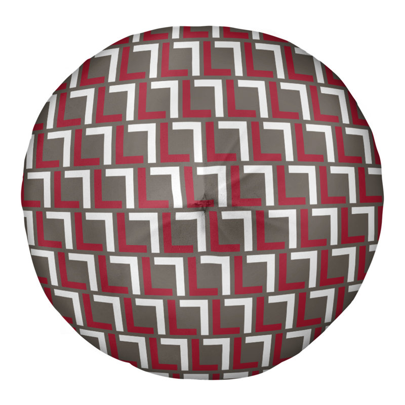 Housse de coussin rond Tampa Bay, Rouge / blanc / étain, 30'' x 30''