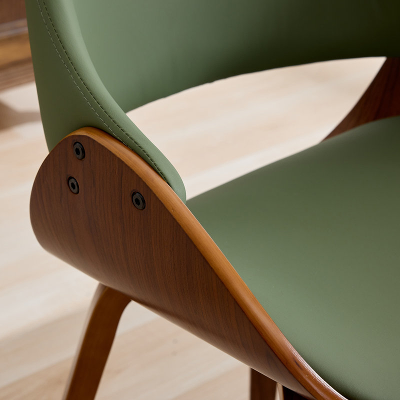 Chaises de salle à manger modernes en bois rembourrées, Vert