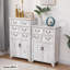 Console rectangulaire en bois manufacturé blanc massif-685230903-685230900