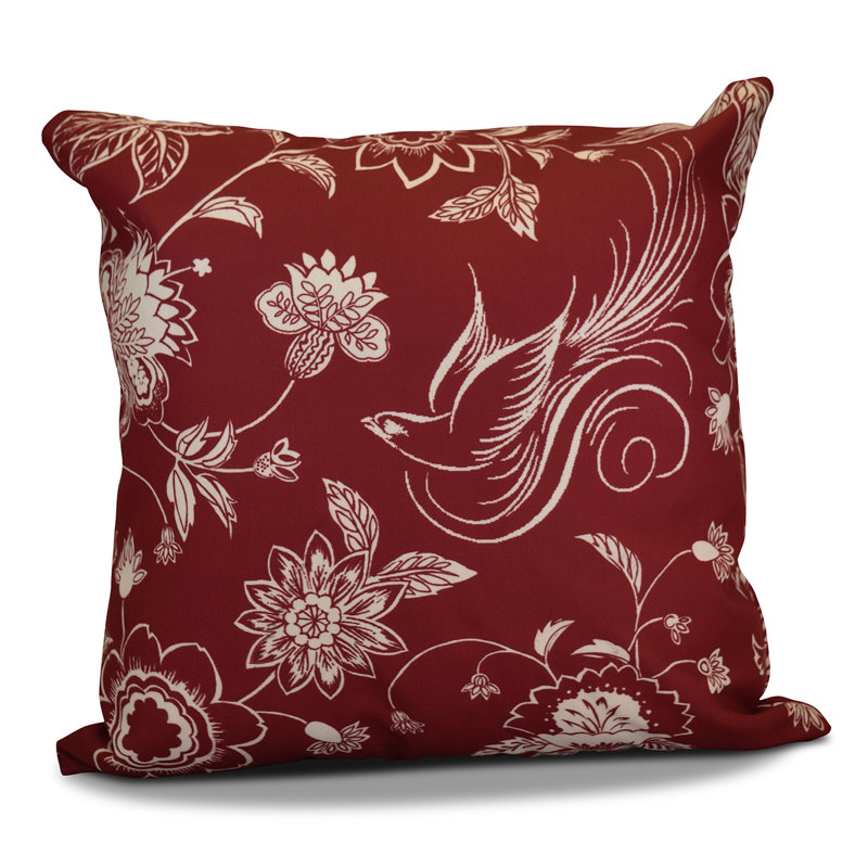 Holiday Wishes Decorative Holiday Square Pillow Cover & Insert, 16" H x 16" W, Cranberry