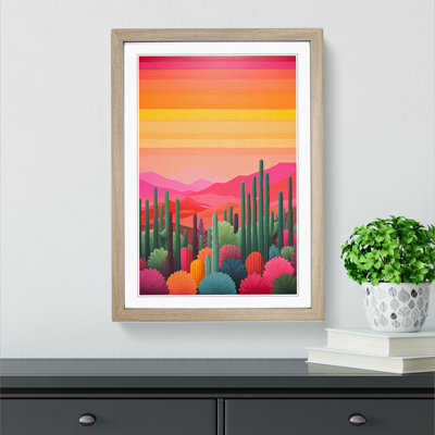 Cactus Colour Field Art - Framed Print