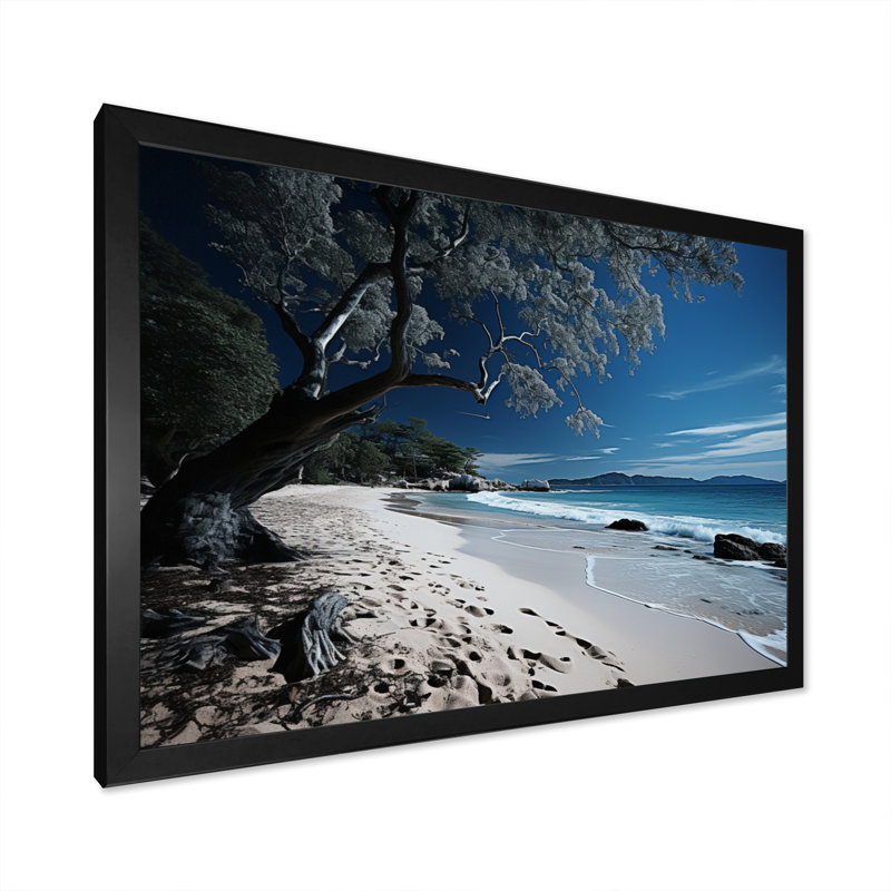 Thailande, «Silent Beach I», impression d'art mural, Cadre photo noir, H 24 po x l 32 po x P 1 po