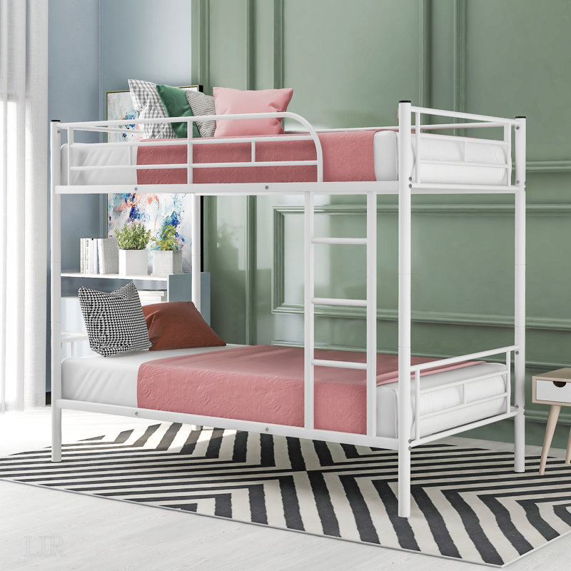 Lit superposé simple en métal avec structure en acier robuste et design polyvalent, idéal pour les chambres modernes et peu encombrantes
