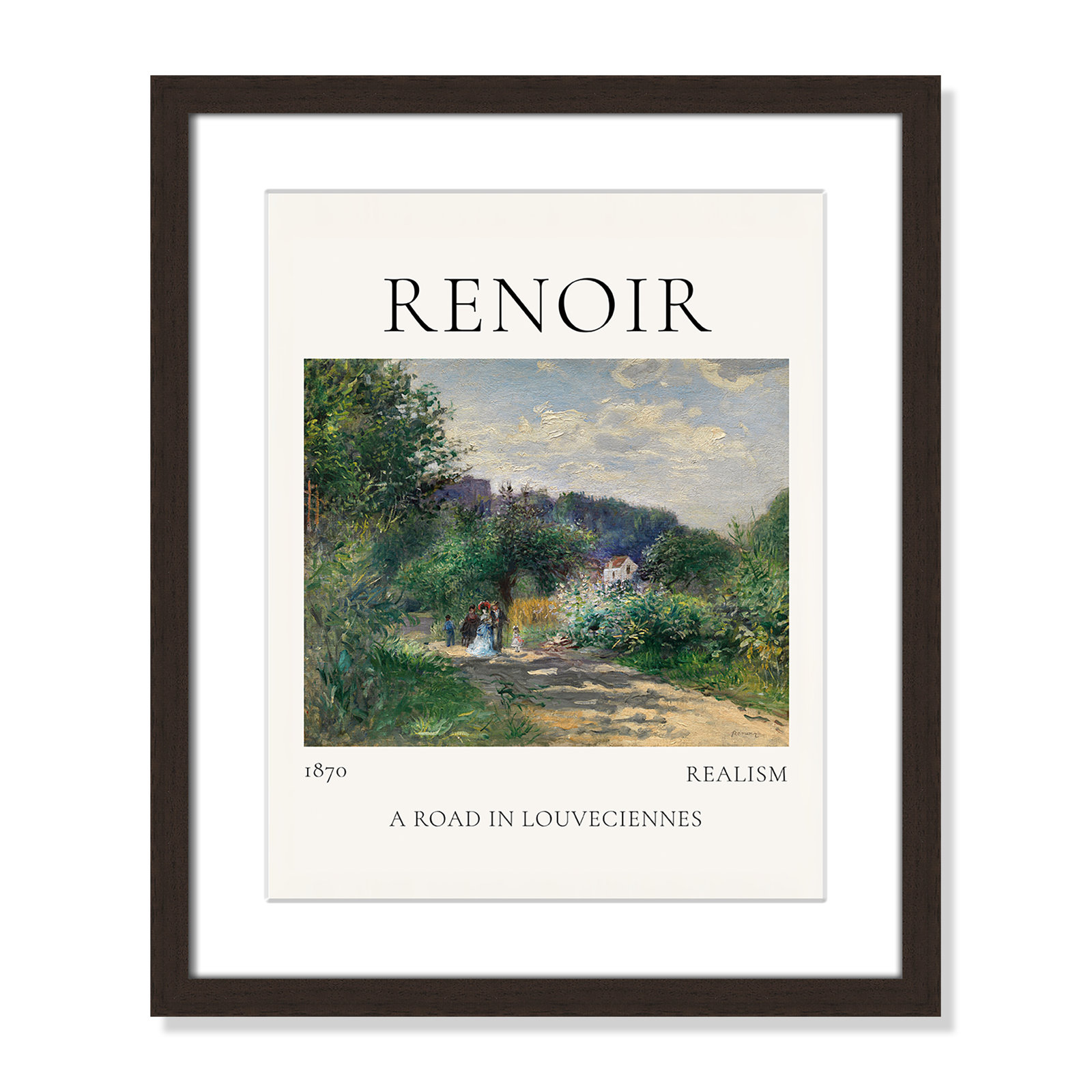 Old Masters Collection " A Road In Louveciennes " by Auguste Renoir, Yes, 19" H x 16" W x 1.25" D