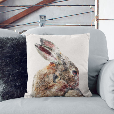 Brown Rabbit Cushion with Filling