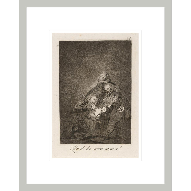 Qual Qualité la descente! (Comment ils la cueillent!) Par Francisco de Goya, impression par estampe numérique encadrée