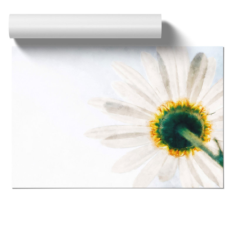 White Daisy Painting - Frameless Print, 30cm H x 42cm W x 0.1cm D