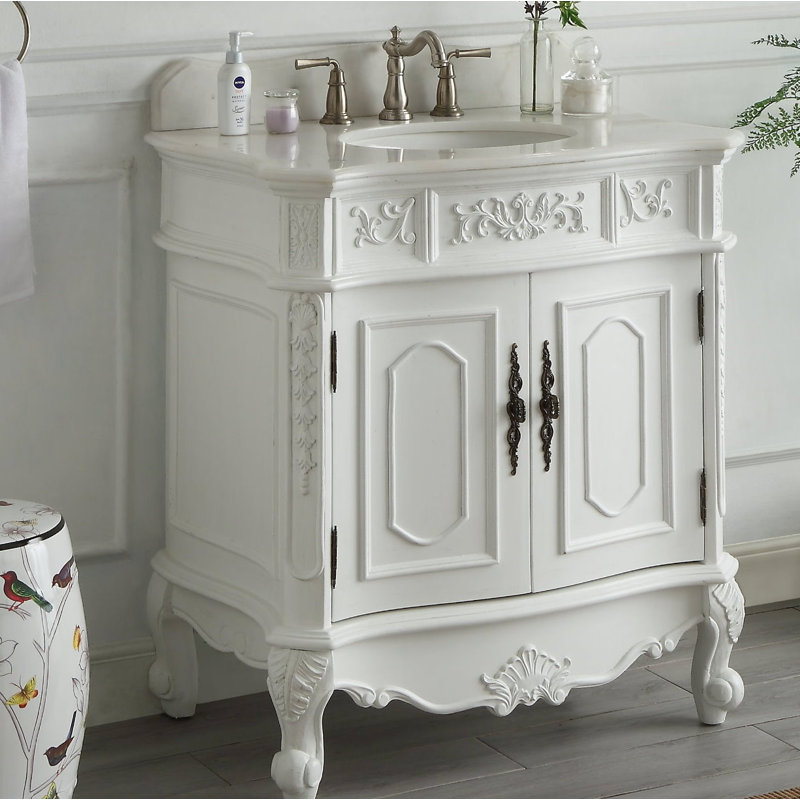 Ensemble de meuble-lavabo simple 34 po Aticus, Blanc antique