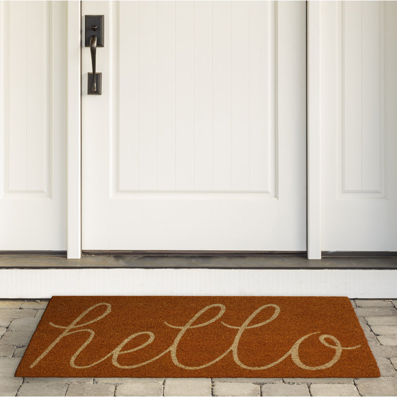 Tapis d'entrée antidérapant Jahki 30 po x 18 po, Orange
