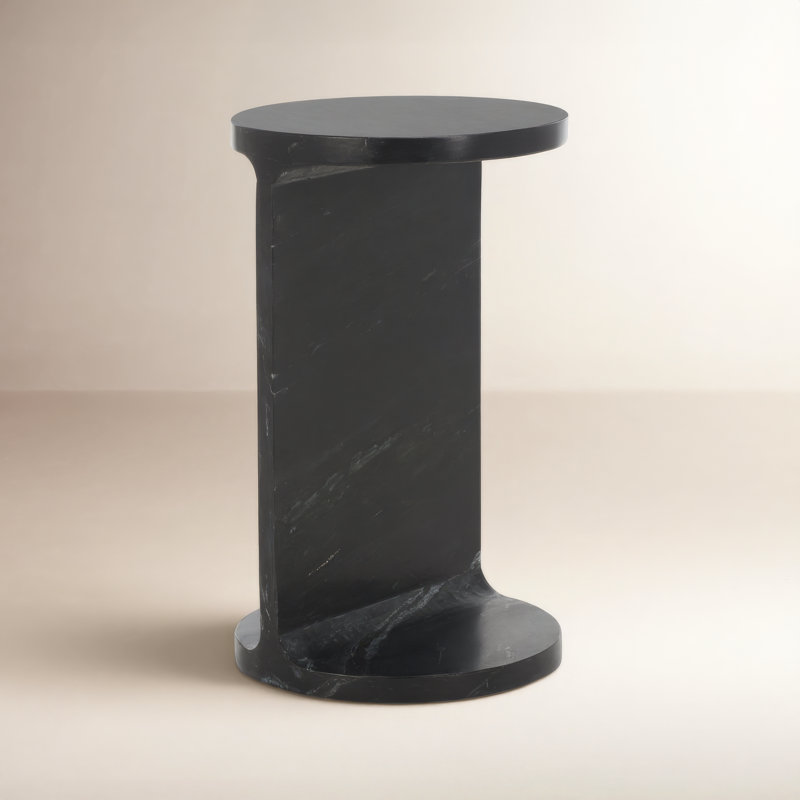 Hatteras Marble End Table, Black