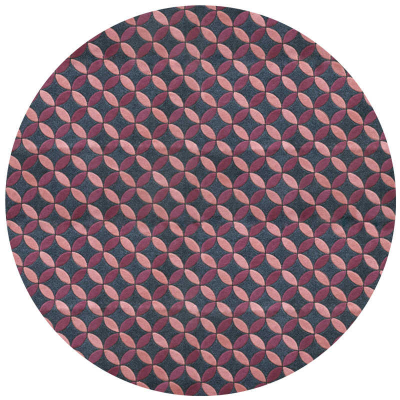 Aladdin Geometric Area Rug in Pink, Round 8'2"