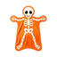 Couverture décorative d'Halloween en forme de squelette humain, en flanelle orange gaufrée, motif irrégulier, idéale pour canapé, lit ou fête d'Halloween à la maison.
