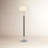 62 Inch Two-Tone Floor Lamp Fabric Drum Shade Matte Black Polished Nickel Contemporary Olie-1193339204