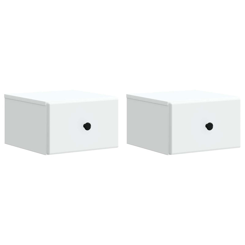 34.5cm W Manufactured Wood Bedside Table, White