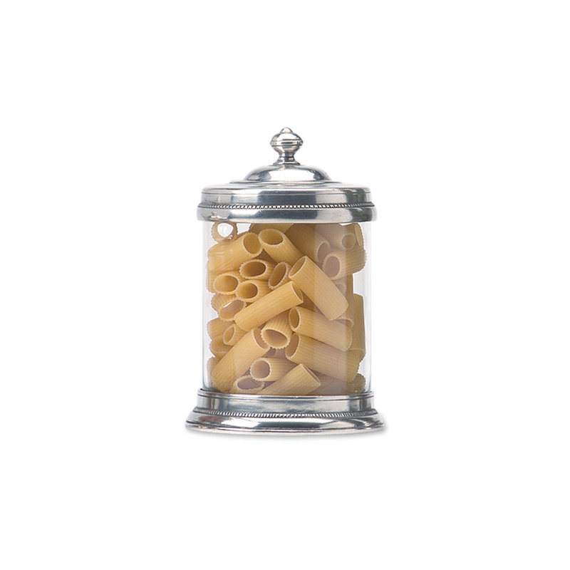 Glass Kitchen Canister, 7.5" H x 4.7" W x 4.7" D