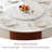 Teagen 59" Modern Round Dining Table for 6-8 With Lazy Susan, Glossy Sintered Stone Table top, Solid Wood Veneer Legs